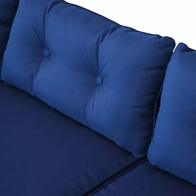 Set di mobili da giardino da 3 pezzi, set divano da esterno in rattan con chaise longue e divanetto, morbidi cuscini, tavolo in vetro temperato, divano angolare a L