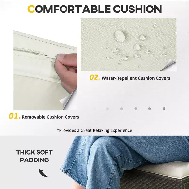 Set di mobili da patio da esterno in 7 pezzi, set divano sezionale in vimini in rattan PE con cuscini per divano, cuscini decorativi e tavolino da caffè