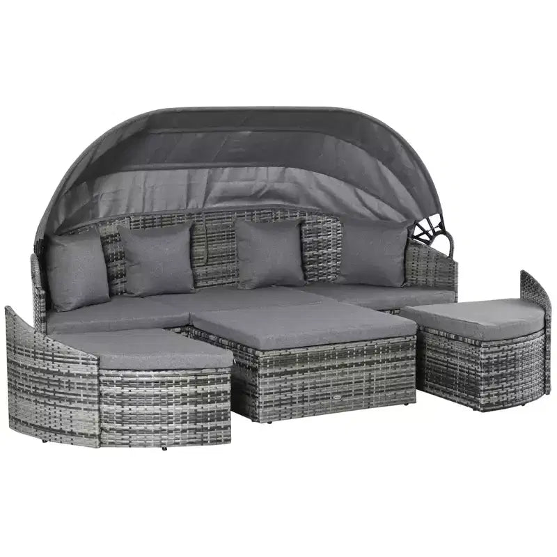 Convertible Rattan Daybed Sectional