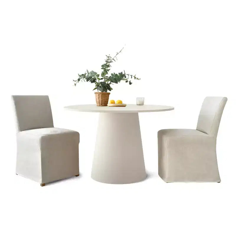 Set di 3 pezzi Tavolo da pranzo e sedie, Tavolo rotondo da 35" con sedie rivestite con fodera removibile per angolo colazione o piccoli spazi-Panipeachy