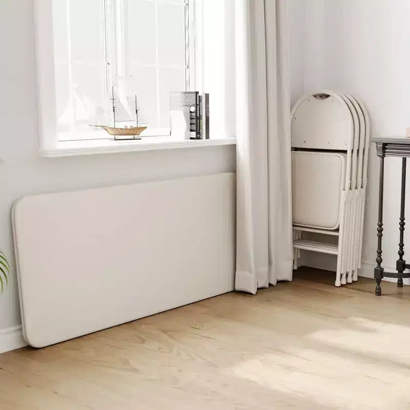Set da 5 Pezzi Tavolo Rettangolare Pieghevole e Sedie Portatile, Antigraffio per Sala da Pranzo/Soggiorno/Campeggio (Pieghevole)