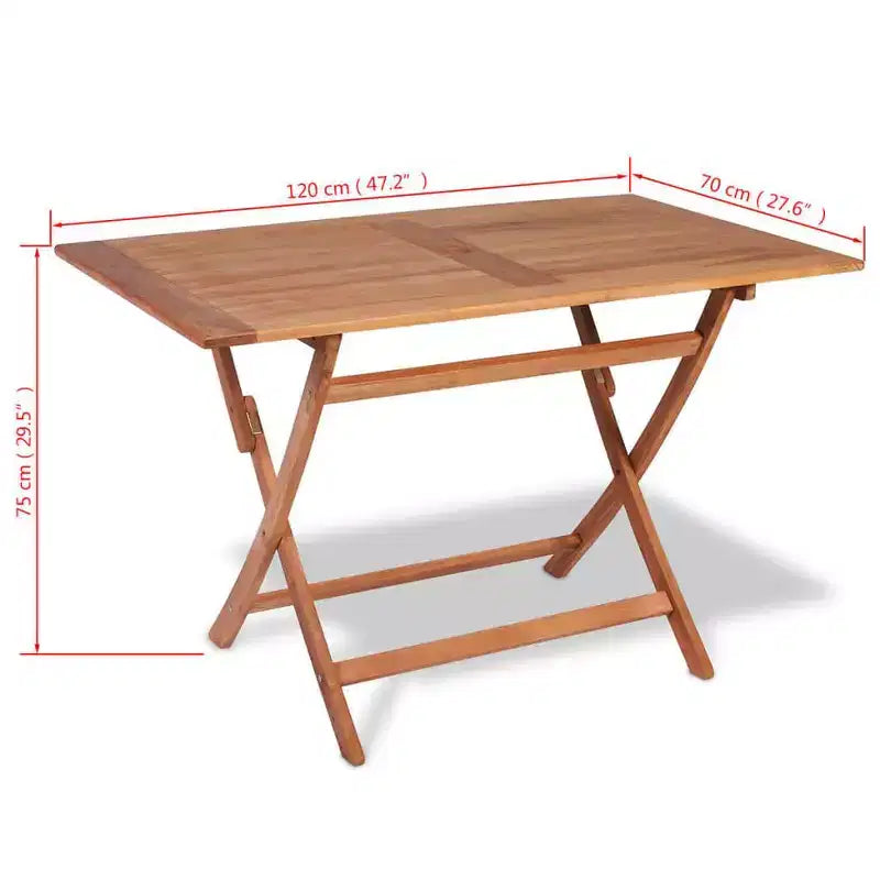 vidaXL Tavolo e sedie da giardino Colore legno caldo Legno massello di teak Set 5 pz