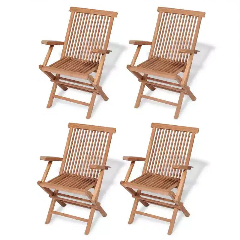 vidaXL Tavolo e sedie da giardino Colore legno caldo Legno massello di teak Set 5 pz