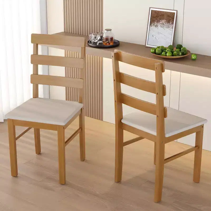 MAYEERTY Set Tavolo da Pranzo e Sedie a 5 Pezzi in Legno Massello, Tavolo Rettangolare Colore Legno Originale con 4 Sedie con Schienale