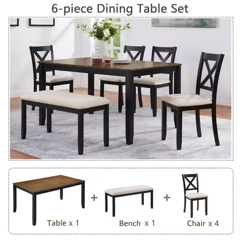 MAYEERTY Set da Pranzo Moderno 5 Pezzi, Tavolo in Legno con 4 Sedie, Grigio e Bianco Bicolore