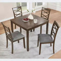 MAYEERTY 5-Piece Elegant Modern Dining Set, Wooden Table with 4 Chairs for 4, Walnut