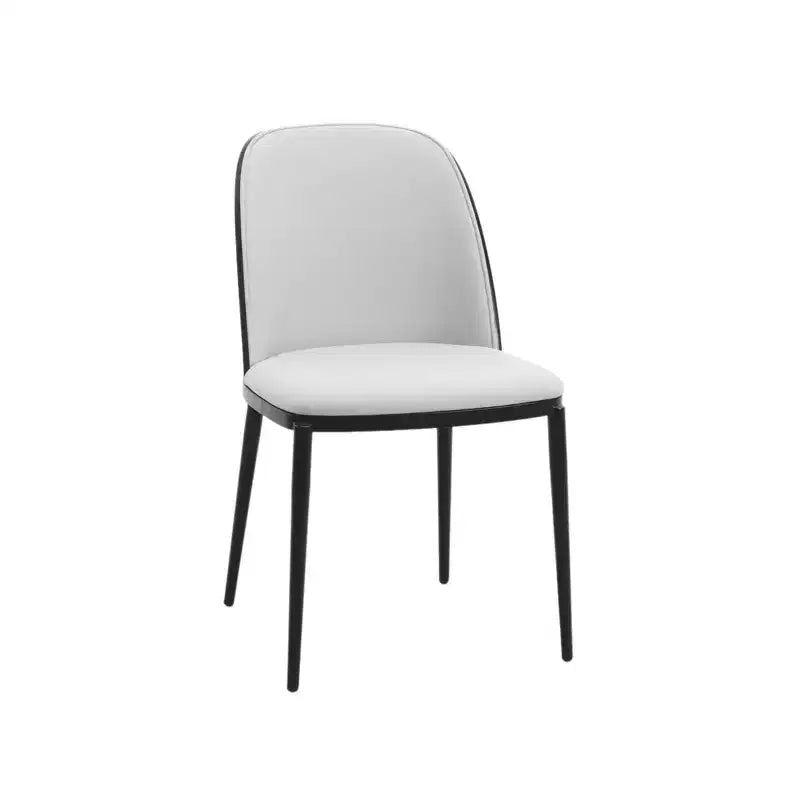 LeisureMod Tule Set da pranzo 7 pezzi con telaio in acciaio, 6 sedie da pranzo imbottite e tavolo da pranzo ovale da 71 pollici con piano in legno