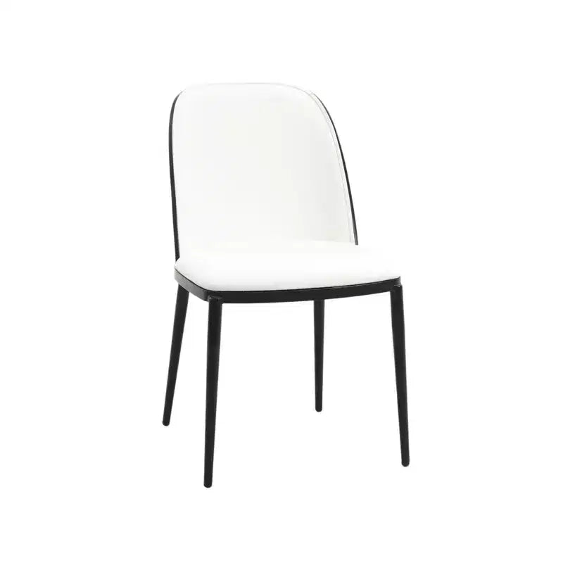 LeisureMod Tule Set da pranzo 7 pezzi con telaio in acciaio, 6 sedie da pranzo imbottite e tavolo da pranzo ovale da 71 pollici con piano in legno