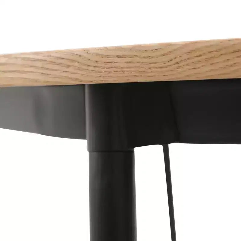 LeisureMod Tule Set da pranzo 7 pezzi con telaio in acciaio, 6 sedie da pranzo imbottite e tavolo da pranzo ovale da 71 pollici con piano in legno