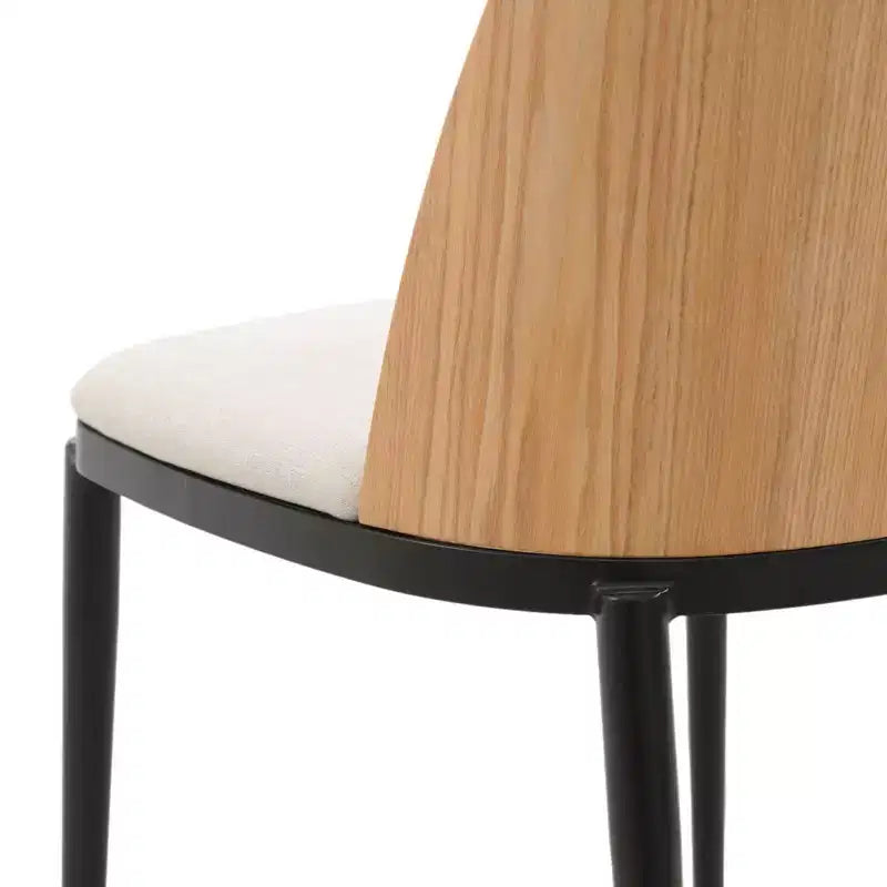 LeisureMod Tule Set da pranzo 7 pezzi con telaio in acciaio, 6 sedie da pranzo imbottite e tavolo da pranzo ovale da 71 pollici con piano in legno