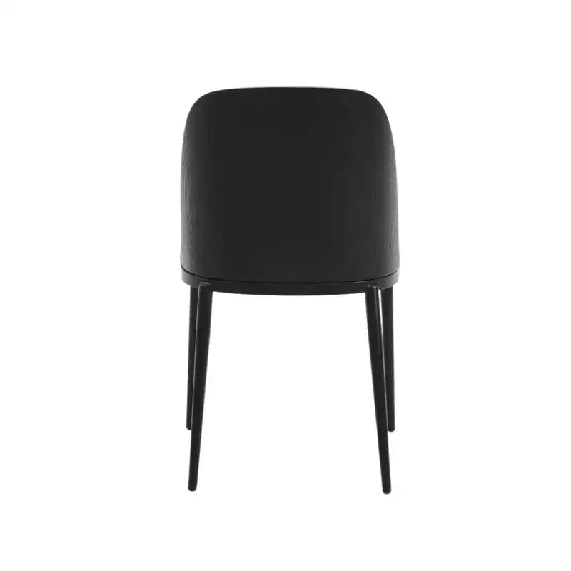 LeisureMod Tule Set da pranzo 7 pezzi con telaio in acciaio, 6 sedie da pranzo imbottite e tavolo da pranzo ovale da 71 pollici con piano in legno