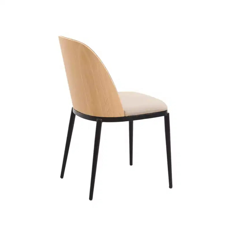 LeisureMod Tule Set da pranzo 7 pezzi con telaio in acciaio, 6 sedie da pranzo imbottite e tavolo da pranzo ovale da 71 pollici con piano in legno