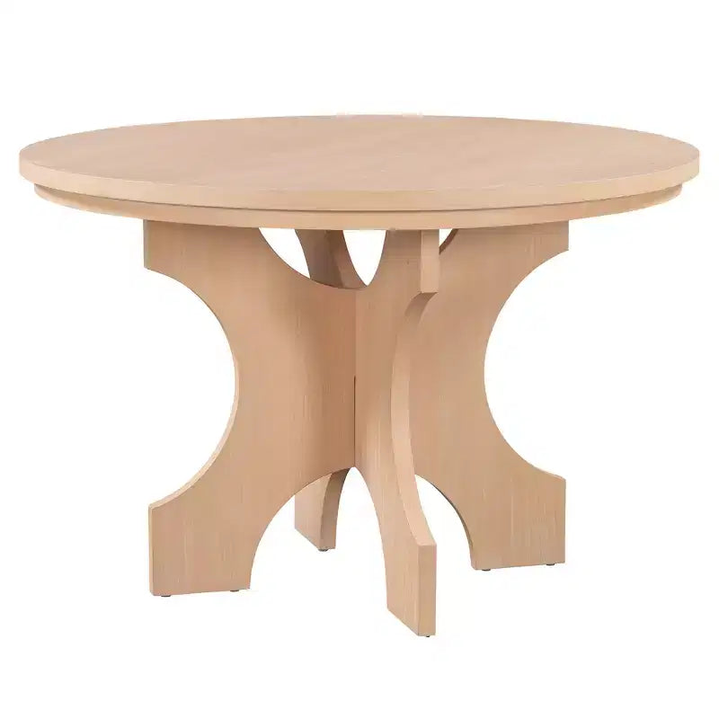 GDFStudio Agnes Set da Pranzo Rustico Rotondo da 5 Pezzi con Sedie Imbottite e Panca Curva