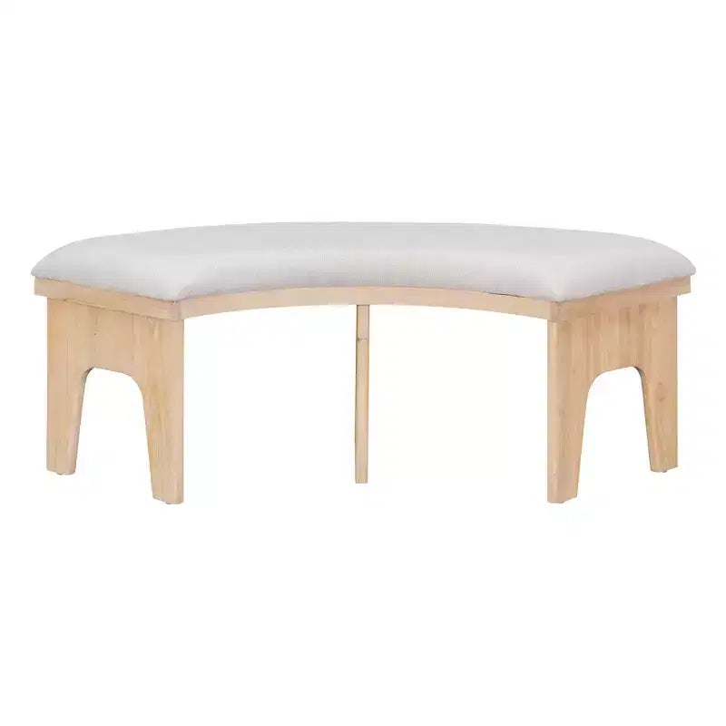 GDFStudio Agnes Set da Pranzo Rustico Rotondo da 5 Pezzi con Sedie Imbottite e Panca Curva