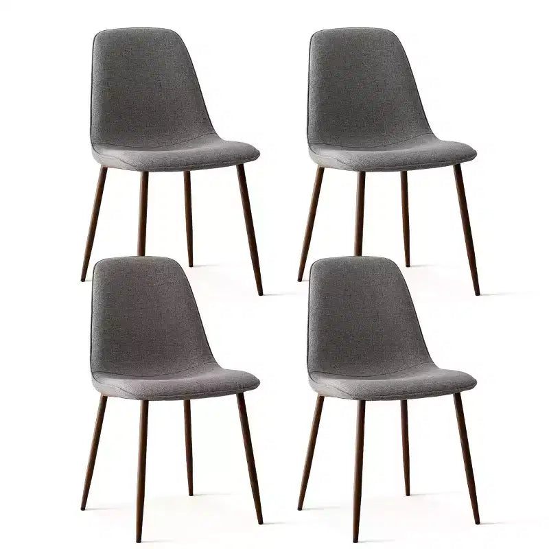 Olive+Oslo Set da pranzo 5 pezzi per 4 persone, Tavolo da pranzo rotondo in vetro con 4 sedie da pranzo imbottite Gambe color noce-Panipeachy