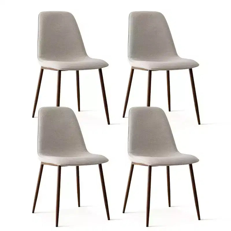 Olive+Oslo Set da pranzo 5 pezzi per 4 persone, Tavolo da pranzo rotondo in vetro con 4 sedie da pranzo imbottite Gambe color noce-Panipeachy