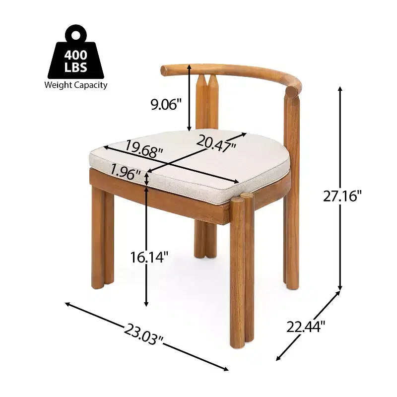 Christopher Knight Home Eleni Set da Pranzo Rustico da Esterno 9 Pezzi in Legno di Acacia con Tavolo a Doghe e Cuscini