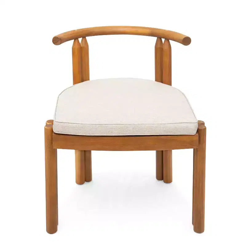 Christopher Knight Home Eleni Set da Pranzo Rustico da Esterno 9 Pezzi in Legno di Acacia con Tavolo a Doghe e Cuscini