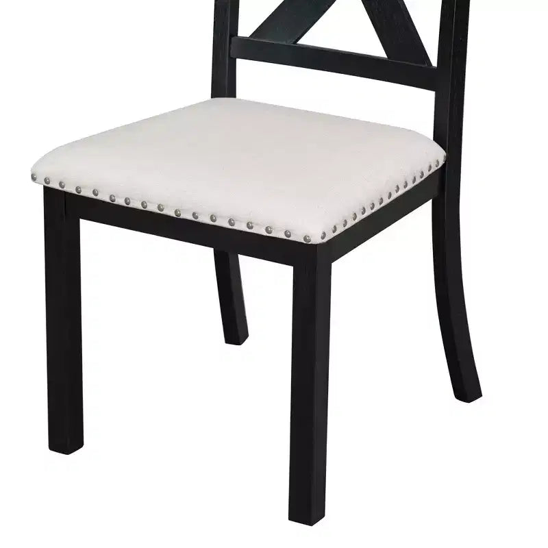Set da pranzo allungabile in stile rustico per 6 persone, tavolo rettangolare in legno massello con prolunga rimovibile, 4 sedie imbottite e panca