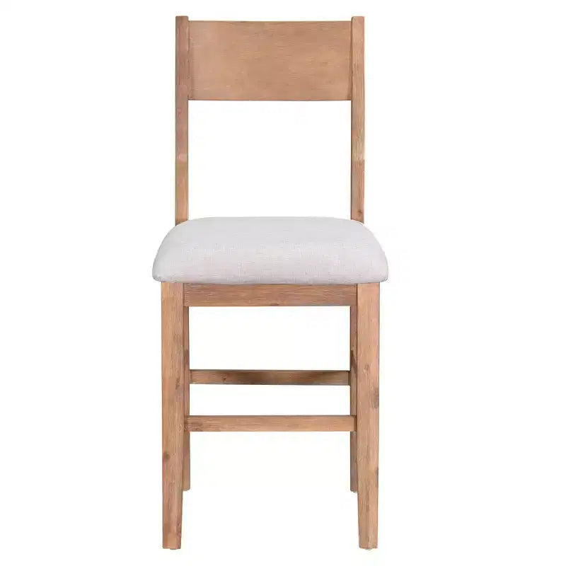 Set da Pranzo a Altezza Bancone da 5 Pezzi per 4 Persone, Set Tavolo da Bar in Legno Stile Rustico con 4 Sedie Imbottite per Spazi Ristretti