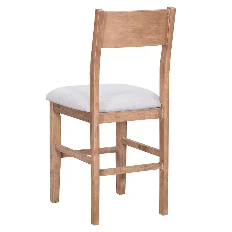Set da Pranzo a Altezza Bancone da 5 Pezzi per 4 Persone, Set Tavolo da Bar in Legno Stile Rustico con 4 Sedie Imbottite per Spazi Ristretti