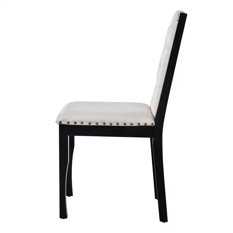 Set da Tavolo da Pranzo da Cucina Retrò da 6 Pezzi, Tavolo Rettangolare e 4 Sedie Trapuntate con Schienale Alto e Panca, Set Tavolo da Sala da Pranzo in Legno per 6