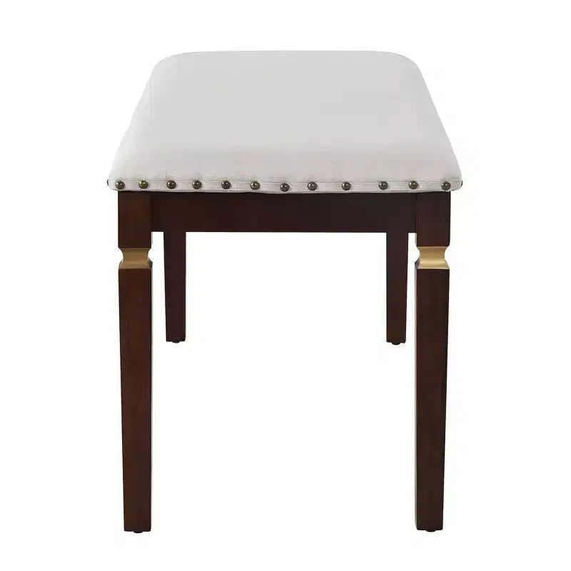 Set da Tavolo da Pranzo da Cucina Retrò da 6 Pezzi, Tavolo Rettangolare e 4 Sedie Trapuntate con Schienale Alto e Panca, Set Tavolo da Sala da Pranzo in Legno per 6