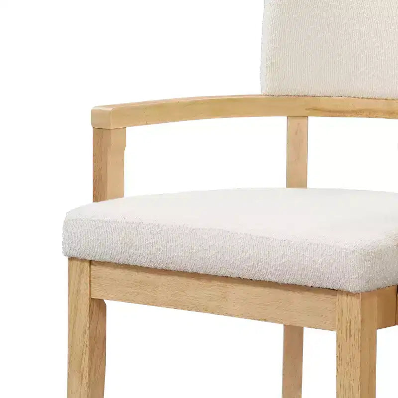 Christopher Knight Home Raisa, set da pranzo a 5 pezzi in legno di Hevea in stile rustico con sedie imbottite in tessuto Bouclé
