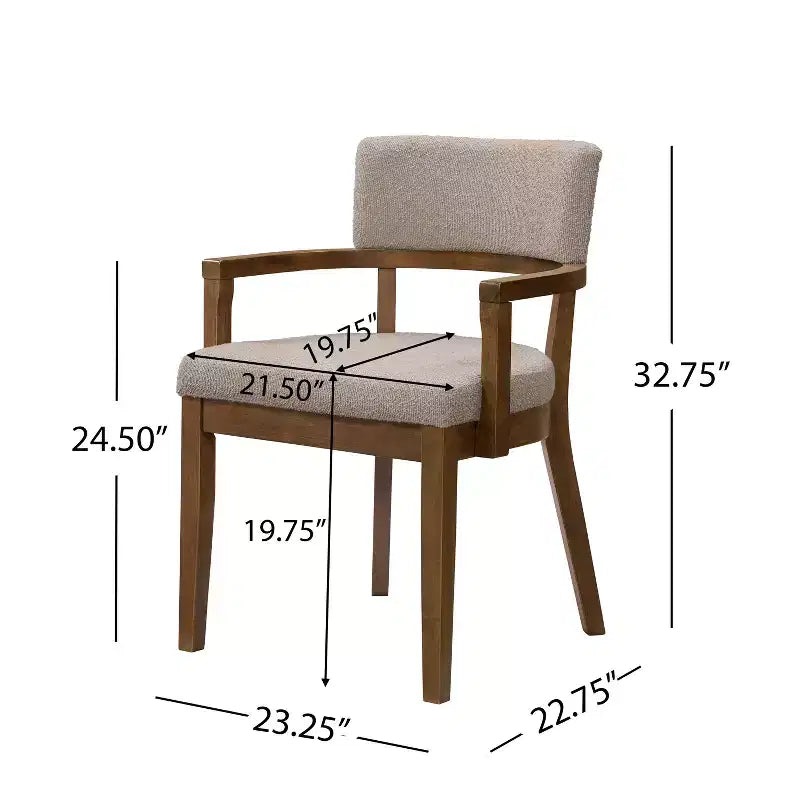 Christopher Knight Home Raisa, set da pranzo a 5 pezzi in legno di Hevea in stile rustico con sedie imbottite in tessuto Bouclé