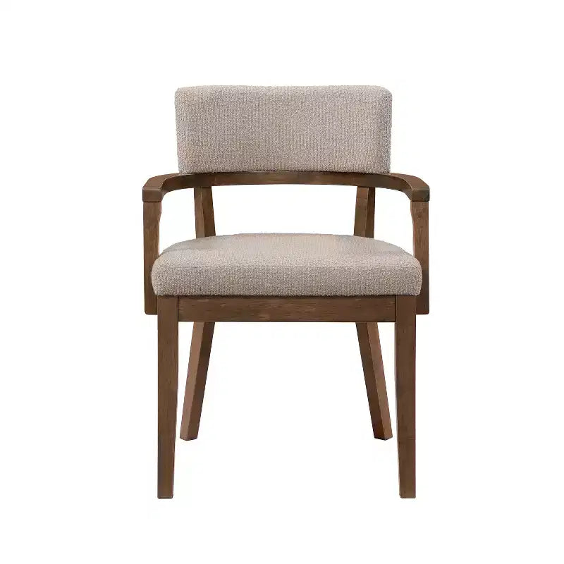 Christopher Knight Home Raisa, set da pranzo a 5 pezzi in legno di Hevea in stile rustico con sedie imbottite in tessuto Bouclé