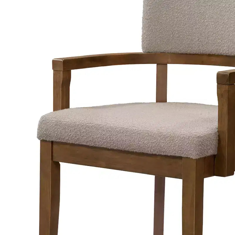 Christopher Knight Home Raisa, set da pranzo a 5 pezzi in legno di Hevea in stile rustico con sedie imbottite in tessuto Bouclé