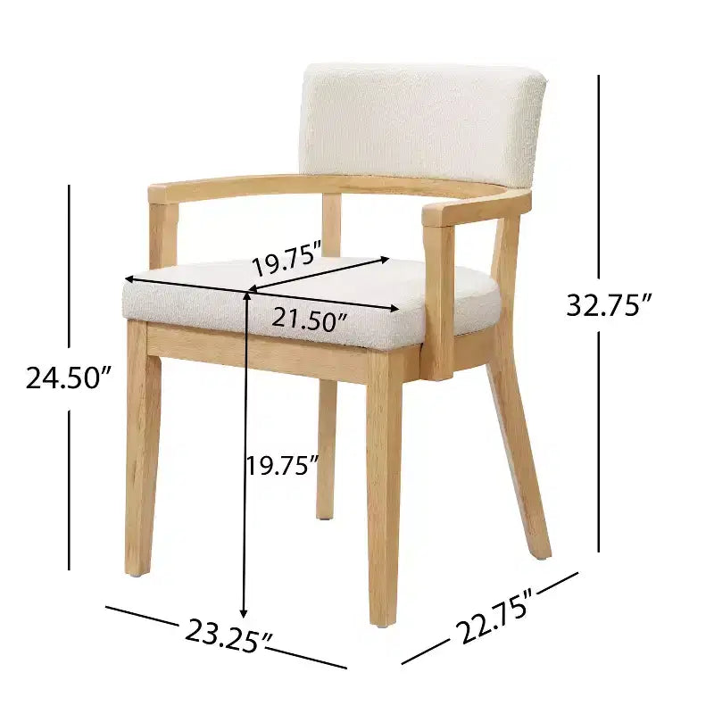 Christopher Knight Home Raisa, set da pranzo a 5 pezzi in legno di Hevea in stile rustico con sedie imbottite in tessuto Bouclé