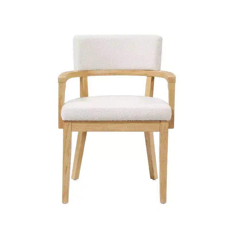 Christopher Knight Home Raisa, set da pranzo a 5 pezzi in legno di Hevea in stile rustico con sedie imbottite in tessuto Bouclé