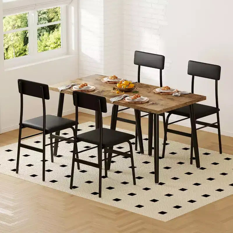 Set da Tavolo da Pranzo Piccolo per 2 Persone, Set da Cucina da 3 Pezzi con 2 Sedie Imbottite, Tavolo da Colazione per Piccoli Spazi, Sala da Pranzo, Appartamento, Ristorante