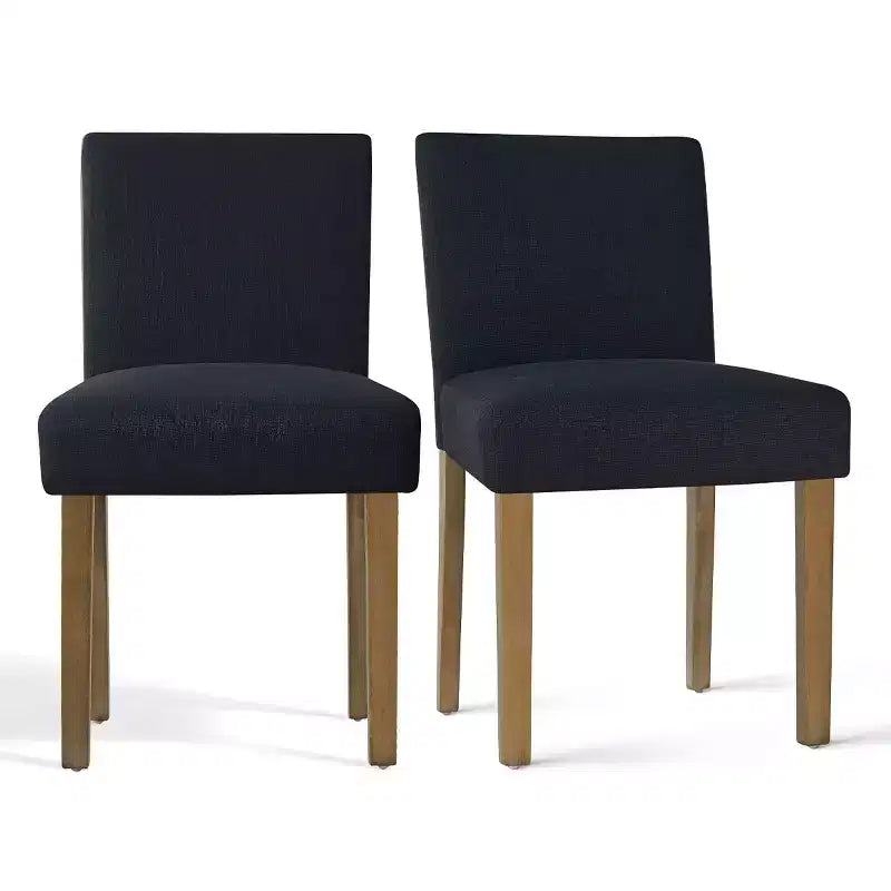 Set da Pranzo Espandibile per 8 Persone, Tavolo Rettangolare con Allunghe Rimovibili e Sedie in Lino Senza Braccioli, con Gambe in Legno Massello-Panipeachy