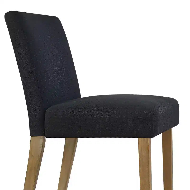 Set da Pranzo Espandibile per 8 Persone, Tavolo Rettangolare con Allunghe Rimovibili e Sedie in Lino Senza Braccioli, con Gambe in Legno Massello-Panipeachy