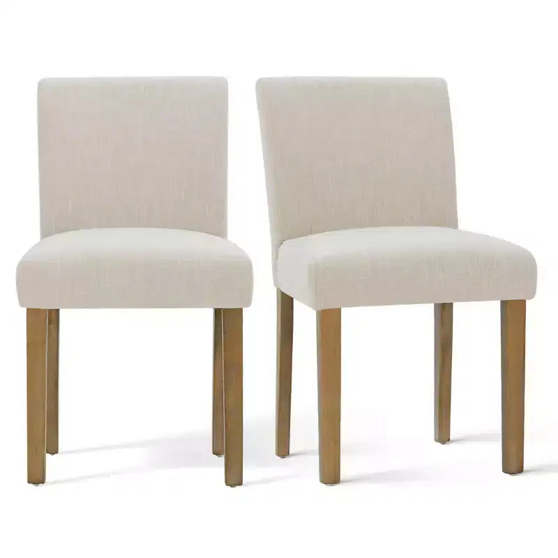 Set da Pranzo Espandibile per 8 Persone, Tavolo Rettangolare con Allunghe Rimovibili e Sedie in Lino Senza Braccioli, con Gambe in Legno Massello-Panipeachy