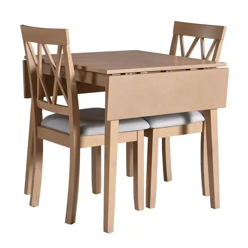 GDF Studio Avery Set da pranzo 3 pezzi con tavolo da pranzo con piano ribaltabile e 2 sedie da pranzo imbottite