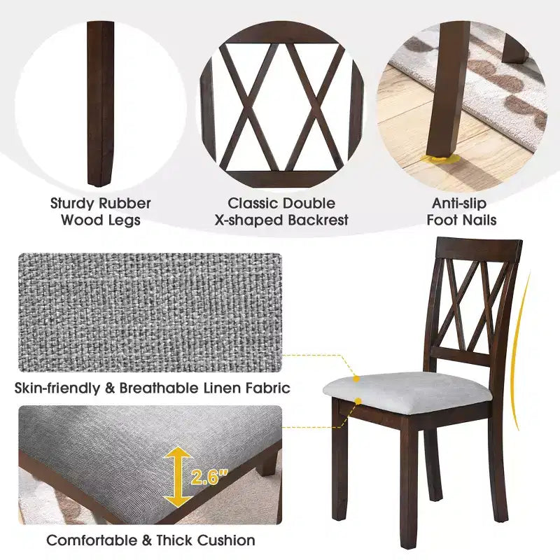 GDF Studio Avery Set da pranzo 3 pezzi con tavolo da pranzo con piano ribaltabile e 2 sedie da pranzo imbottite