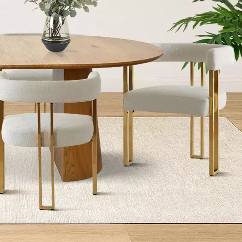Set tavolo da pranzo allungabile ovale 3-in-1 con 6 sedie imbottite in ciniglia con gambe in metallo dorato, mobili da pranzo versatili - Panipeachy