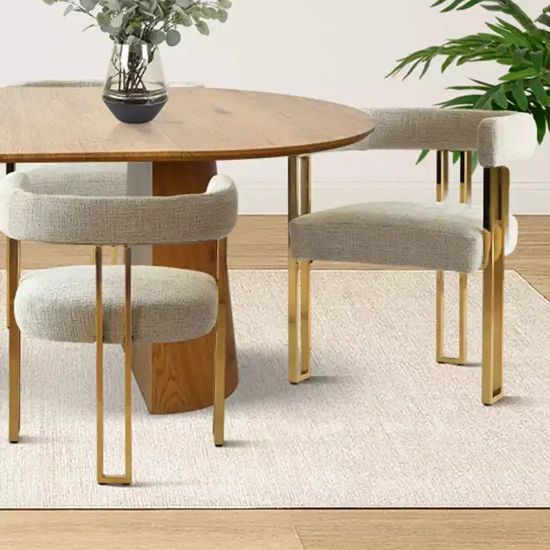 Set tavolo da pranzo allungabile ovale 3-in-1 con 6 sedie imbottite in ciniglia con gambe in metallo dorato, mobili da pranzo versatili - Panipeachy