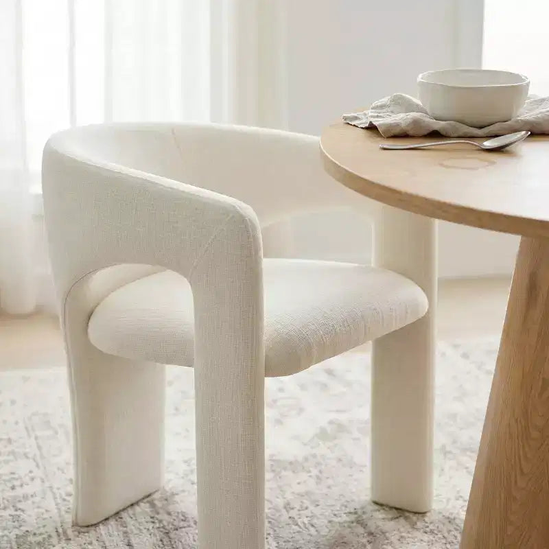 Set Tavolo da Pranzo Rotondo con 2 Poltrone in Ciniglia, Tavolo Moderno con Base a Piedistallo e Sedie Imbottite con Schienale e Braccioli Completi-Panipeachy
