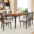 7-Piece Extendable Dining Set with 60-78 Table and 6 Upholstered Chairs