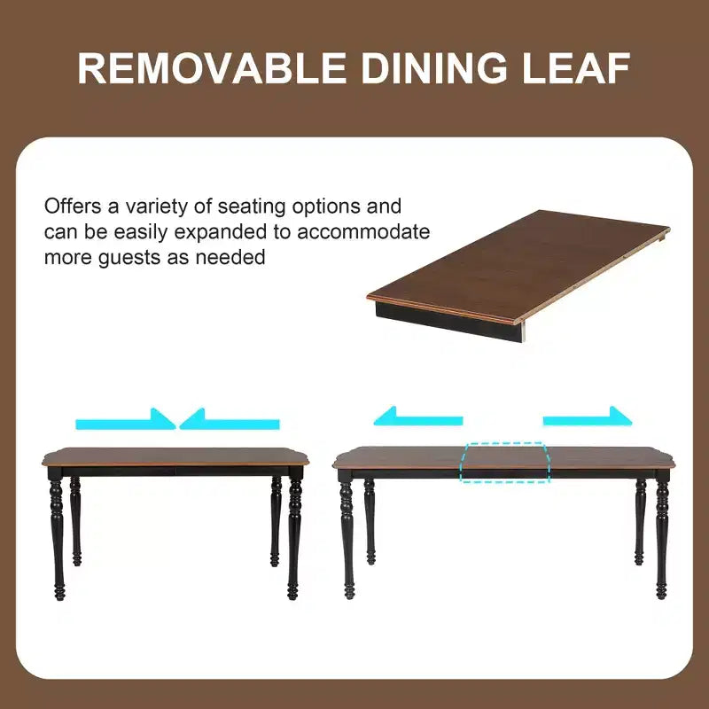 Set da pranzo allungabile da 7 pezzi con tavolo da 152-198 cm e 6 sedie imbottite