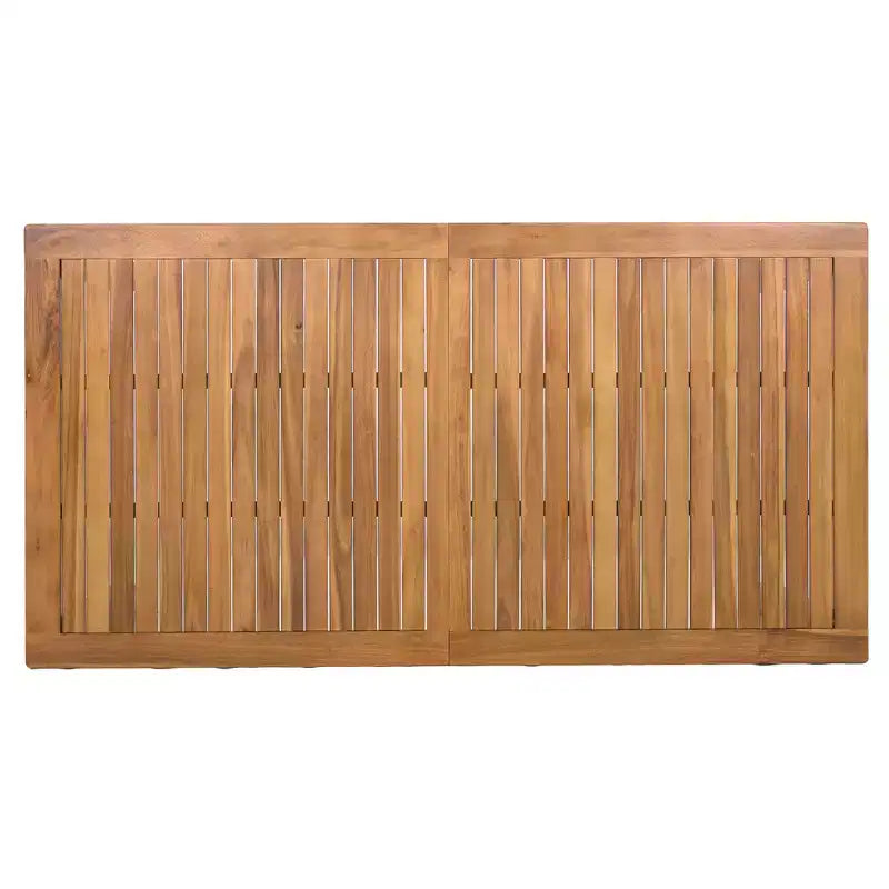 Set da pranzo Nicolas Patio di GDFStudio, 5 pezzi, in legno e metallo, con 4 poltrone in rattan intrecciato a mano