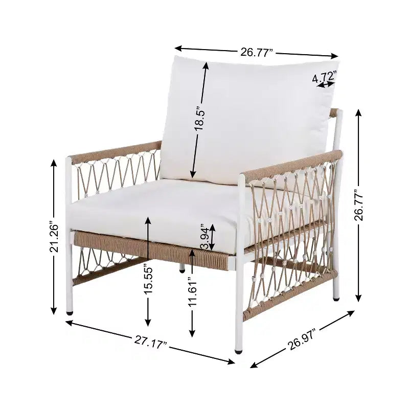 Set da esterno bohémien a 3 pezzi con 2 sedie girevoli e tavolo con piano in vetro, per giardino o bordo piscina