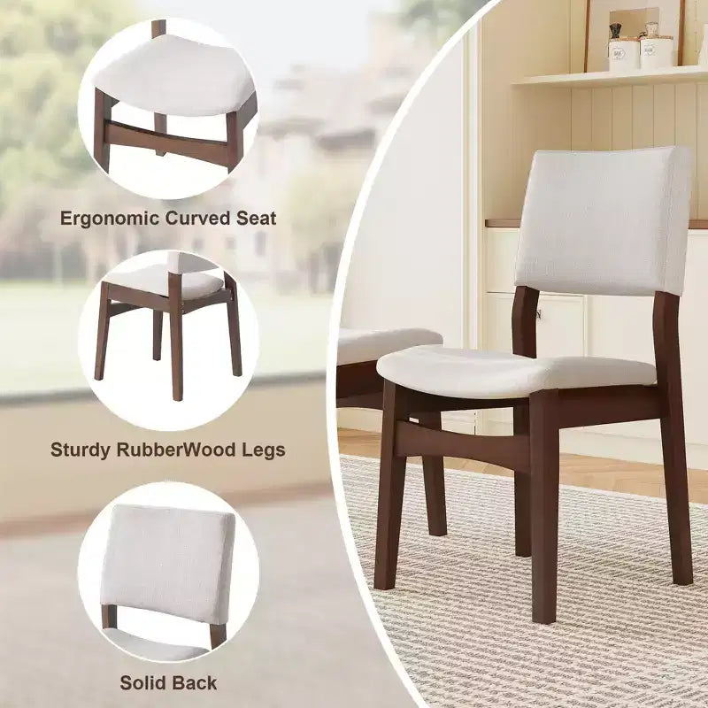 Set da Pranzo Moderno 7 Pezzi con Tavolo in Legno Massello da 60 e 6 Sedie Impilabili