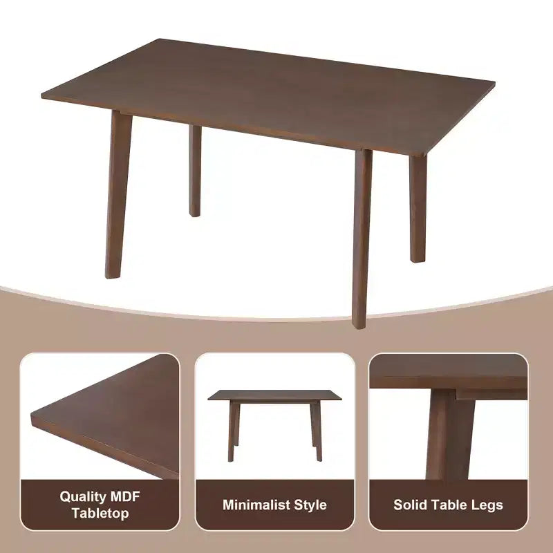 Set da Pranzo Moderno 7 Pezzi con Tavolo in Legno Massello da 60 e 6 Sedie Impilabili