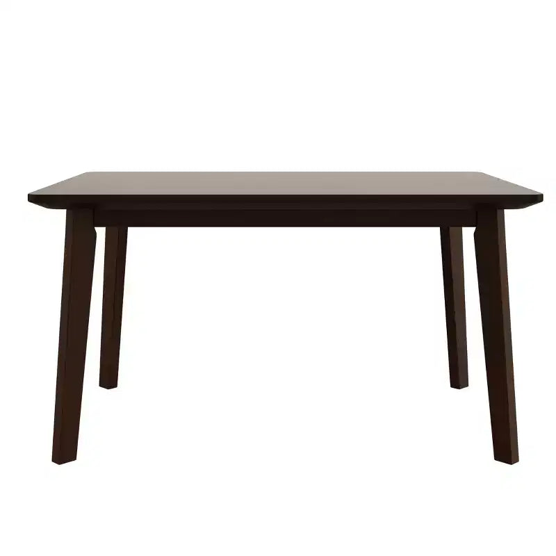 Set da pranzo rustico di 5 pezzi con tavolo in legno e 4 sedie imbottite color espresso