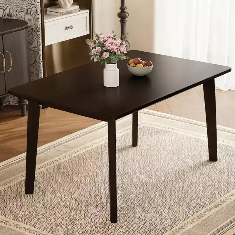 Set da pranzo rustico di 5 pezzi con tavolo in legno e 4 sedie imbottite color espresso